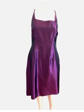 NWT TESSUTO Vintage Iridescent Purple Slip Dress Size 12